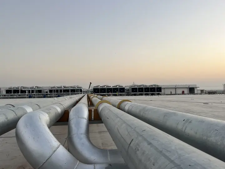 Rooftop Chilled Water Piping — HVAC project